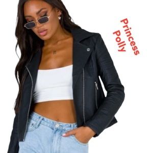 Princess Polly Moto Jacket Sz 4 NWT